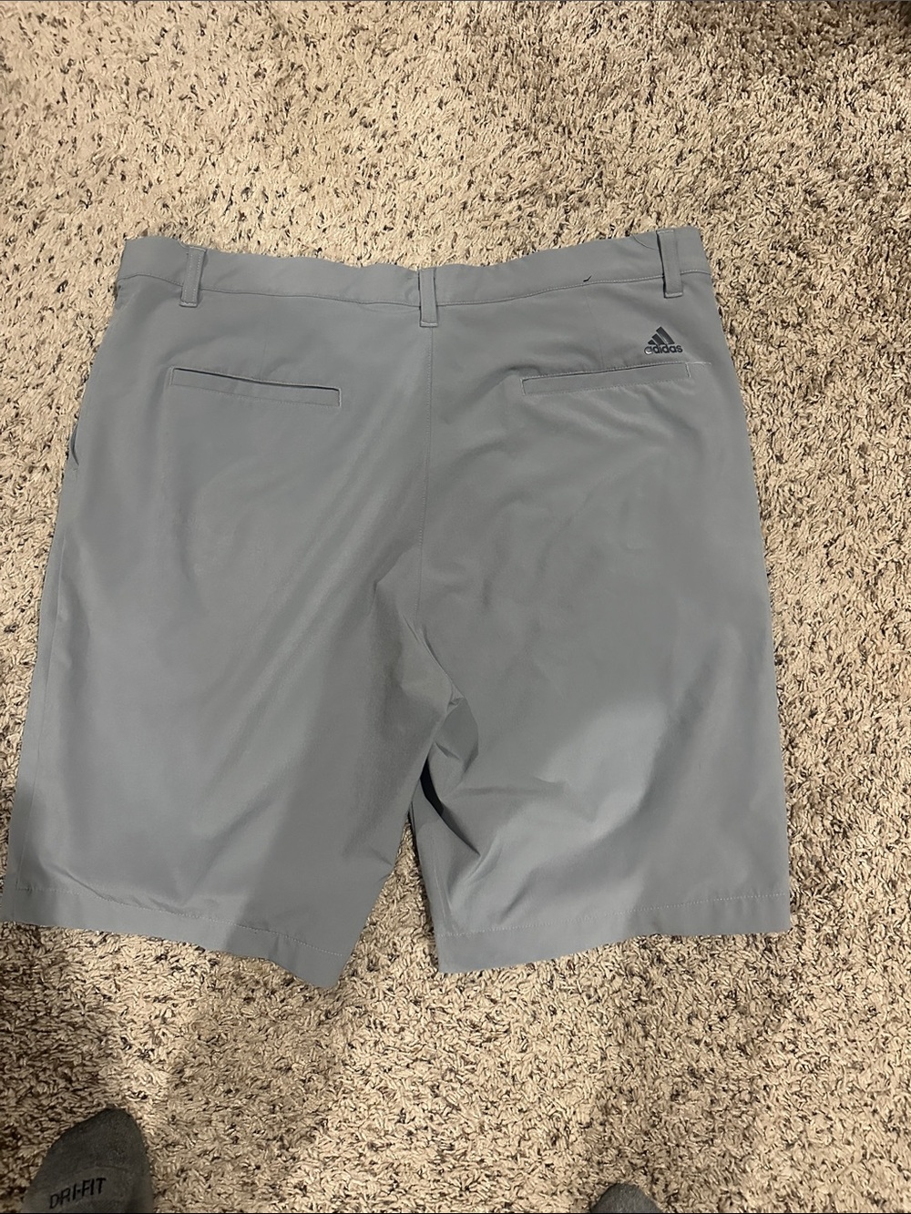 adidas Men's Gray Performance Flat-Front Shorts - Picture 3 of 3